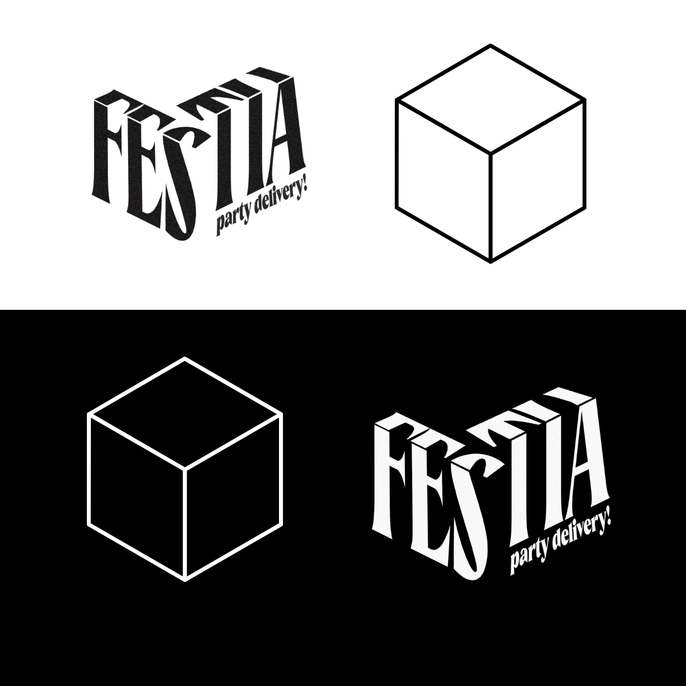Construction du logo Festia &mdash; cube